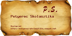 Petyerec Skolasztika névjegykártya